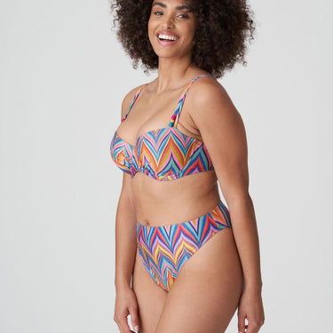 PrimaDonna Swim KEA bikinitop med bøjle vatteret balconet rainbow pink gul zigzag 3