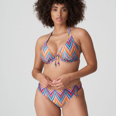 PrimaDonna Swim KEA bikinitop med bøjle vatteret dybt V rainbow pink gul zigzag 2