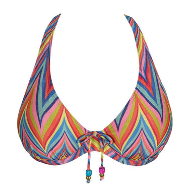 PrimaDonna Swim KEA bikinitop med bøjle vatteret dybt V rainbow pink gul zigzag 6