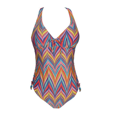 PrimaDonna Swim KEA badedragt med bøjle rainbow pink gul zigzag 6