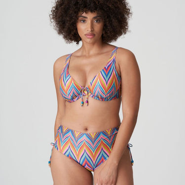 PrimaDonna Swim KEA bikinitrusse høj med bånd rainbow pink gul zigzag 3