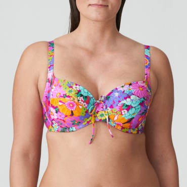 PrimaDonna Swim Najac bikinitop med bøjle fuld skål floral explosion pink blomster print 1