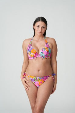 PrimaDonna Swim Najac halvt vatteret bikinitop dybt V floral explosion pink blomster print 6