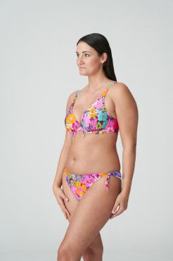 PrimaDonna Swim Najac halvt vatteret bikinitop dybt V floral explosion pink blomster print 7