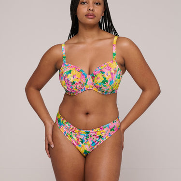 PrimaDonna Swim Ubud bikinitop med bøjle fuld skål sun glow Blomster print gul pink 4