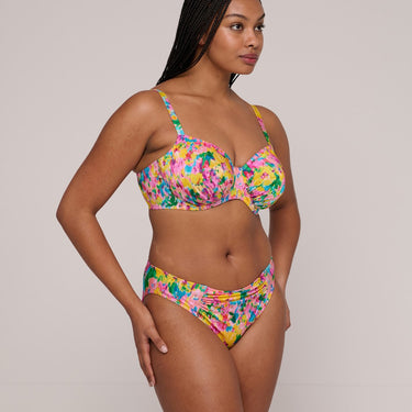 PrimaDonna Swim Ubud bikinitop med bøjle fuld skål sun glow Blomster print gul pink 5