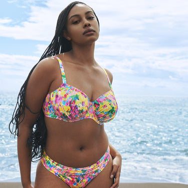 PrimaDonna Swim Ubud bikinitop med bøjle fuld skål sun glow Blomster print gul pink 10