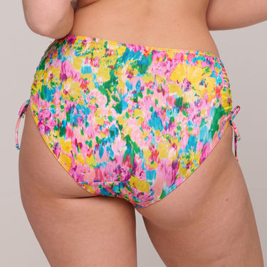 PrimaDonna Swim Ubud bikinitrusse høj regulerbar sun glow Blomster print gul pink 3