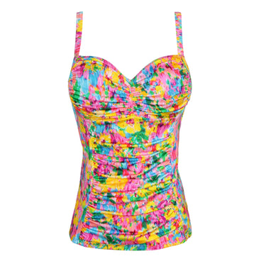 PrimaDonna Swim Ubud bikinitop tankini sun glow Blomster print gul pink 14