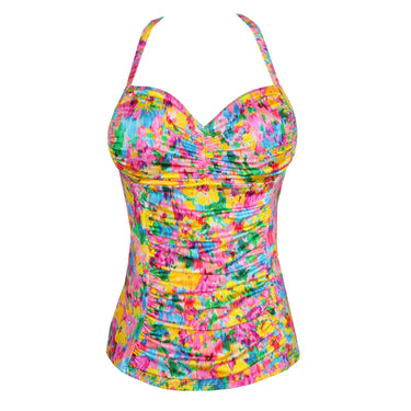 PrimaDonna Swim Ubud bikinitop tankini sun glow Blomster print gul pink 15