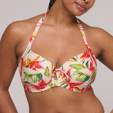 PrimaDonna Swim Tanzania bikinitop med bøjle fuld skål calm tropics hvid blomster print 2