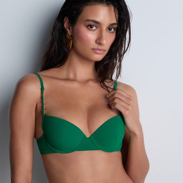 Aubade Sparkling Treasure bikinitop vatteret med bøjle palm green Grøn 1