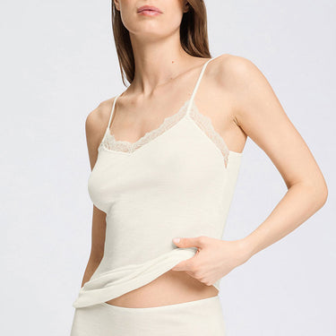 Woolen lace spaghetti top