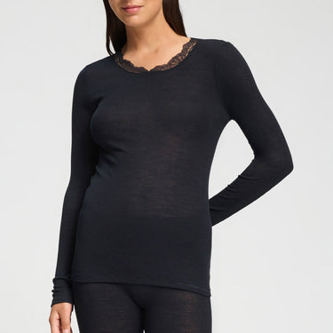 Woolen lace T-shirt langt ærme