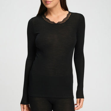 Woolen lace T-shirt langt ærme