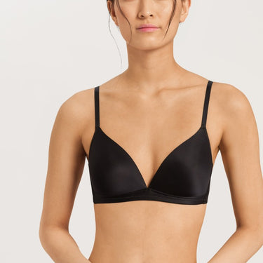 Hanro Satin Deluxe bh vatteret uden bøjle black Sort 2