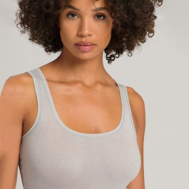 Hanro Ultralight tank top bomuld silver grey Grå 4