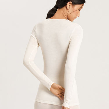 Woolen Silk T-shirt langt ærme rund hals