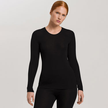 Woolen Silk T-shirt long sleeve round neck