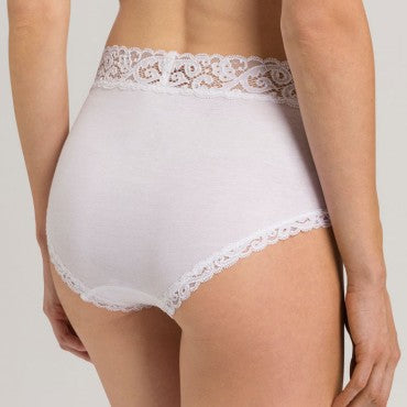 Hanro Moments høj talje trusse med blondekanter white Hvid 3