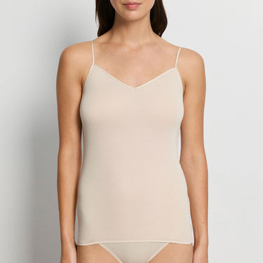 Cotton Seamless spaghetti top bomuld V-udskæring