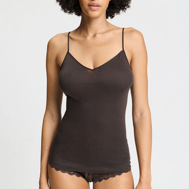 Cotton Seamless spaghetti top bomuld V-udskæring