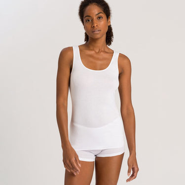 Hanro Cotton Seamless tank top bomuld white Hvid 1