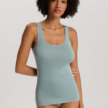 Hanro Cotton Seamless tank top bomuld tourmaline bl BlĂĄ 2