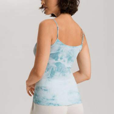Hanro Cotton Seamless spaghetti smykke strop ocean tie dye Blå 3