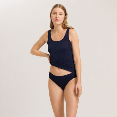 Hanro Cotton Seamless MIDI klassisk rio trusse deep navy Blå 4