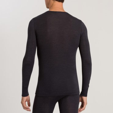 Woolen Silk herre-T-Shirt langt ærme