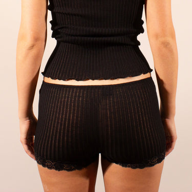 Lana Seta shorts uld/silke med Pizzo blonde kant