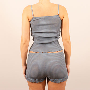 Lana Seta spaghetti top uld/silke med Pizzo blonde
