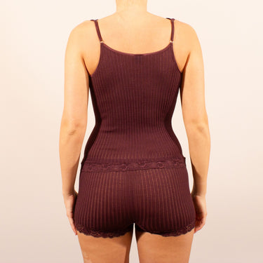 Lana Seta tank top V-hals uld/silke med Pizzo blon