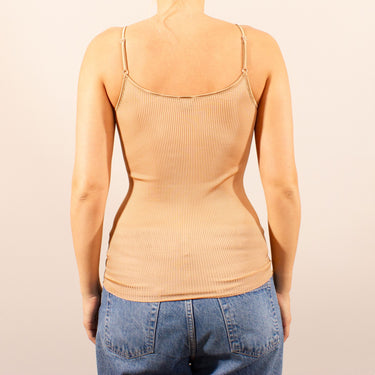 Oscalito silk rib spaghetti strap