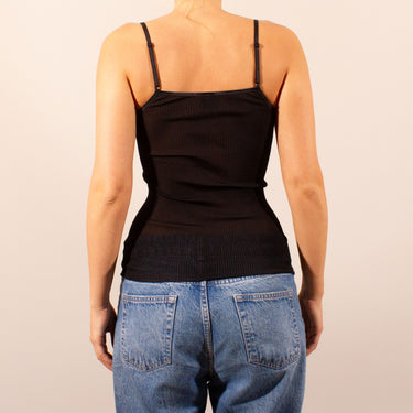 Oscalito silk rib with lace spaghetti strap