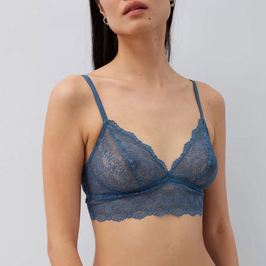 ELSE Lingerie Camellia bh trekant uden bøjle cornflower blå 1