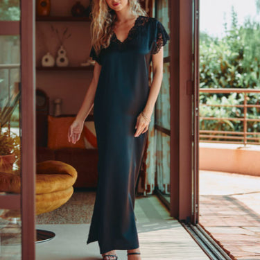 Carmela silkechemise med blonde