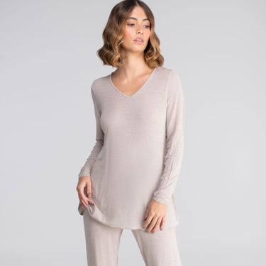 Scollo T-shirt V neck modal/cashmere