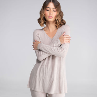 Scollo T-shirt V neck modal/cashmere