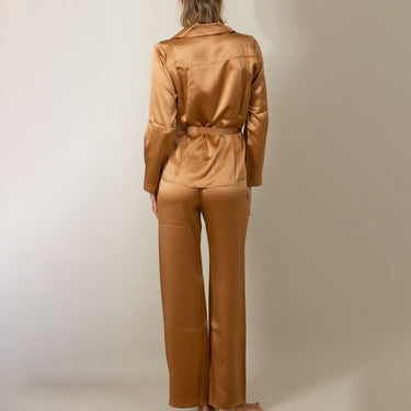 Soie Unie pajama set silk fauve