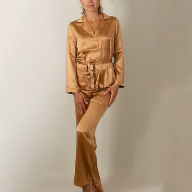 Soie Unie pajama set silk fauve