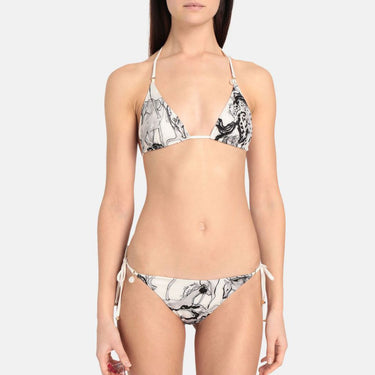 Stella McCartney Horse Print bikinitrusse bindebånd natural/grey Grå 2