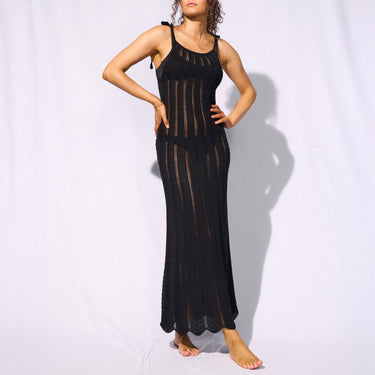 Crafted Essentials strandtøj lang kjole black